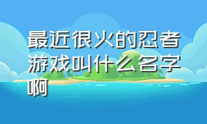 最近很火的忍者游戏叫什么名字啊