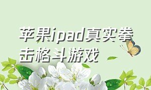 苹果ipad真实拳击格斗游戏