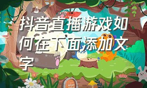 抖音直播游戏如何在下面添加文字