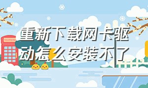 重新下载网卡驱动怎么安装不了