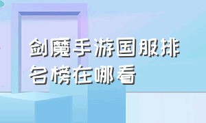 剑魔手游国服排名榜在哪看