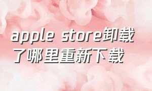 apple store卸载了哪里重新下载