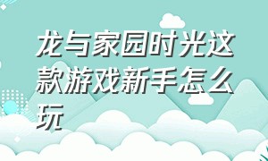 龙与家园时光这款游戏新手怎么玩