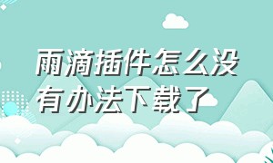 雨滴插件怎么没有办法下载了