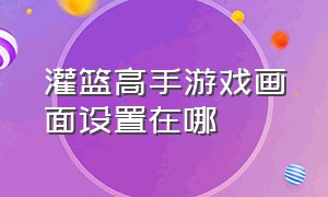 灌篮高手游戏画面设置在哪