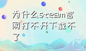 为什么steam官网打不开下载不了