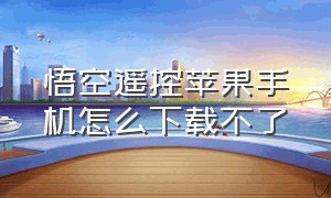 悟空遥控苹果手机怎么下载不了