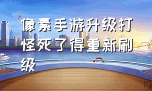 像素手游升级打怪死了得重新刷级