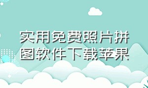 实用免费照片拼图软件下载苹果