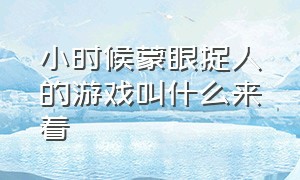 小时候蒙眼捉人的游戏叫什么来着