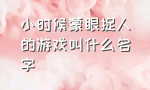 小时候蒙眼捉人的游戏叫什么名字