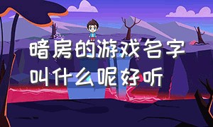 暗房的游戏名字叫什么呢好听