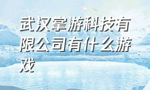 武汉掌游科技有限公司有什么游戏