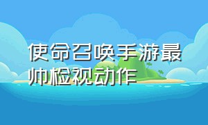 使命召唤手游最帅检视动作