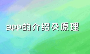 app的介绍及原理