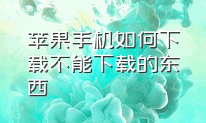 苹果手机如何下载不能下载的东西