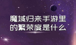 魔域归来手游里的繁荣度是什么