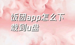 饭团app怎么下载到u盘