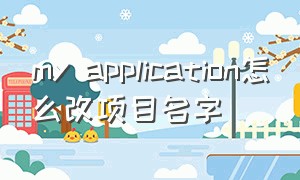 my application怎么改项目名字