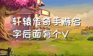 轩辕传奇手游名字后面有个V