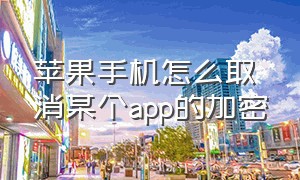 苹果手机怎么取消某个app的加密