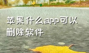 苹果什么app可以删除软件