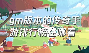 gm版本的传奇手游排行榜在哪看