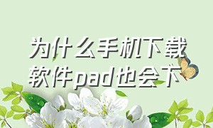 为什么手机下载软件pad也会下