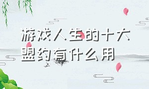 游戏人生的十大盟约有什么用