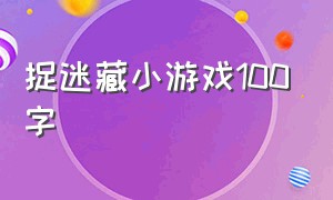 捉迷藏小游戏100字