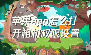 苹果app怎么打开相机权限设置