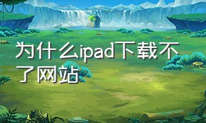 为什么ipad下载不了网站