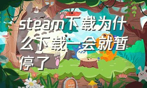 steam下载为什么下载一会就暂停了