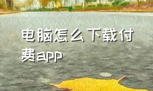 电脑怎么下载付费app