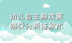 幼儿自主游戏案例及分析搭积木