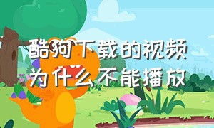 酷狗下载的视频为什么不能播放