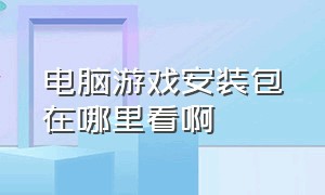 电脑游戏安装包在哪里看啊