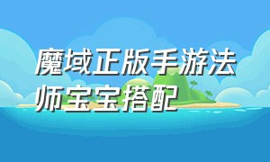 魔域正版手游法师宝宝搭配