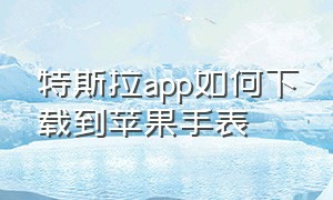 特斯拉app如何下载到苹果手表