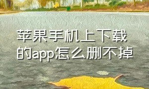 苹果手机上下载的app怎么删不掉