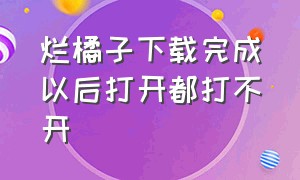 烂橘子下载完成以后打开都打不开