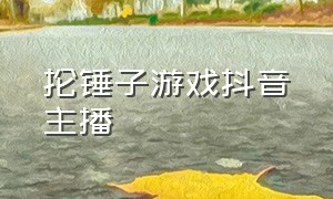 抡锤子游戏抖音主播