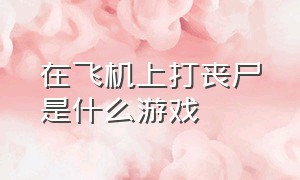 在飞机上打丧尸是什么游戏