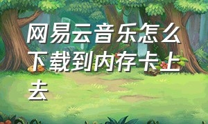 网易云音乐怎么下载到内存卡上去