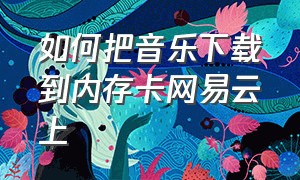 如何把音乐下载到内存卡网易云上