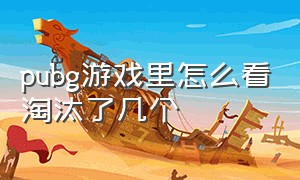 pubg游戏里怎么看淘汰了几个