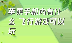 苹果手机内有什么 飞行游戏可以玩