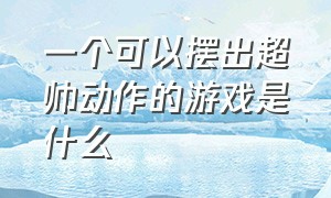 一个可以摆出超帅动作的游戏是什么