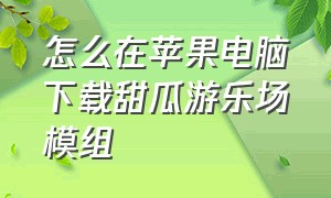 怎么在苹果电脑下载甜瓜游乐场模组