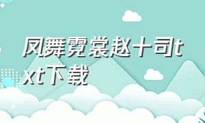 凤舞霓裳赵十司txt下载